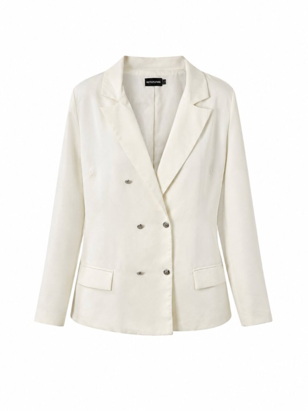 PrettyLittleThing White Double Breasted Blazer Size US 22